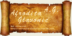 Afrodita Glavonić vizit kartica